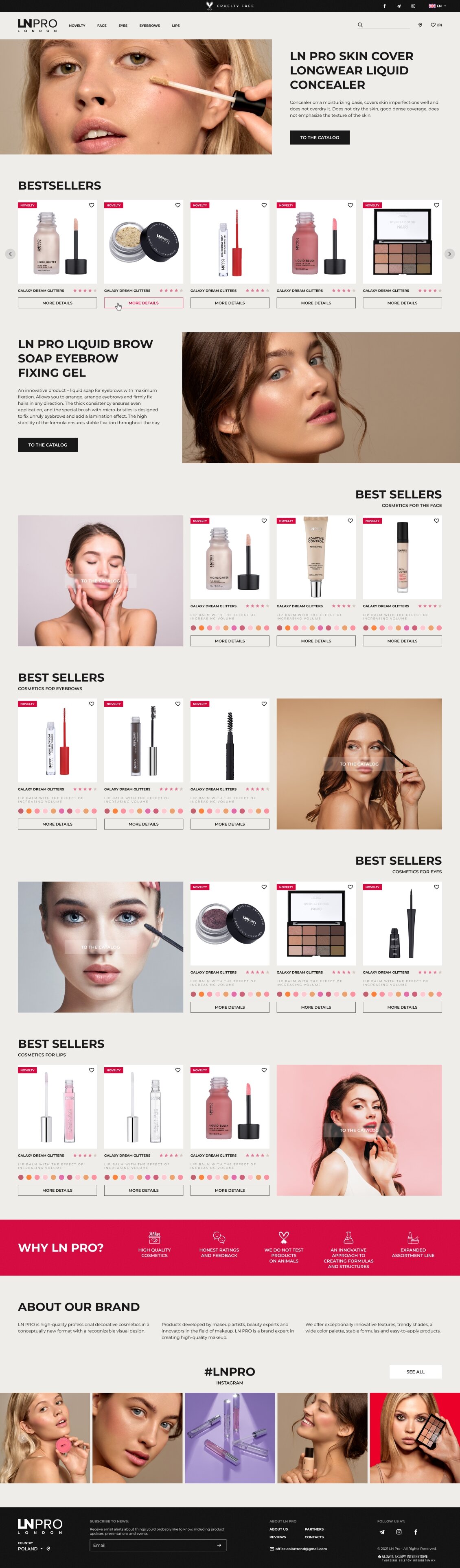 ™ Glowit, studio projektowania stron internetowych — Strona internetowa marki kosmetyków LN Professional_7