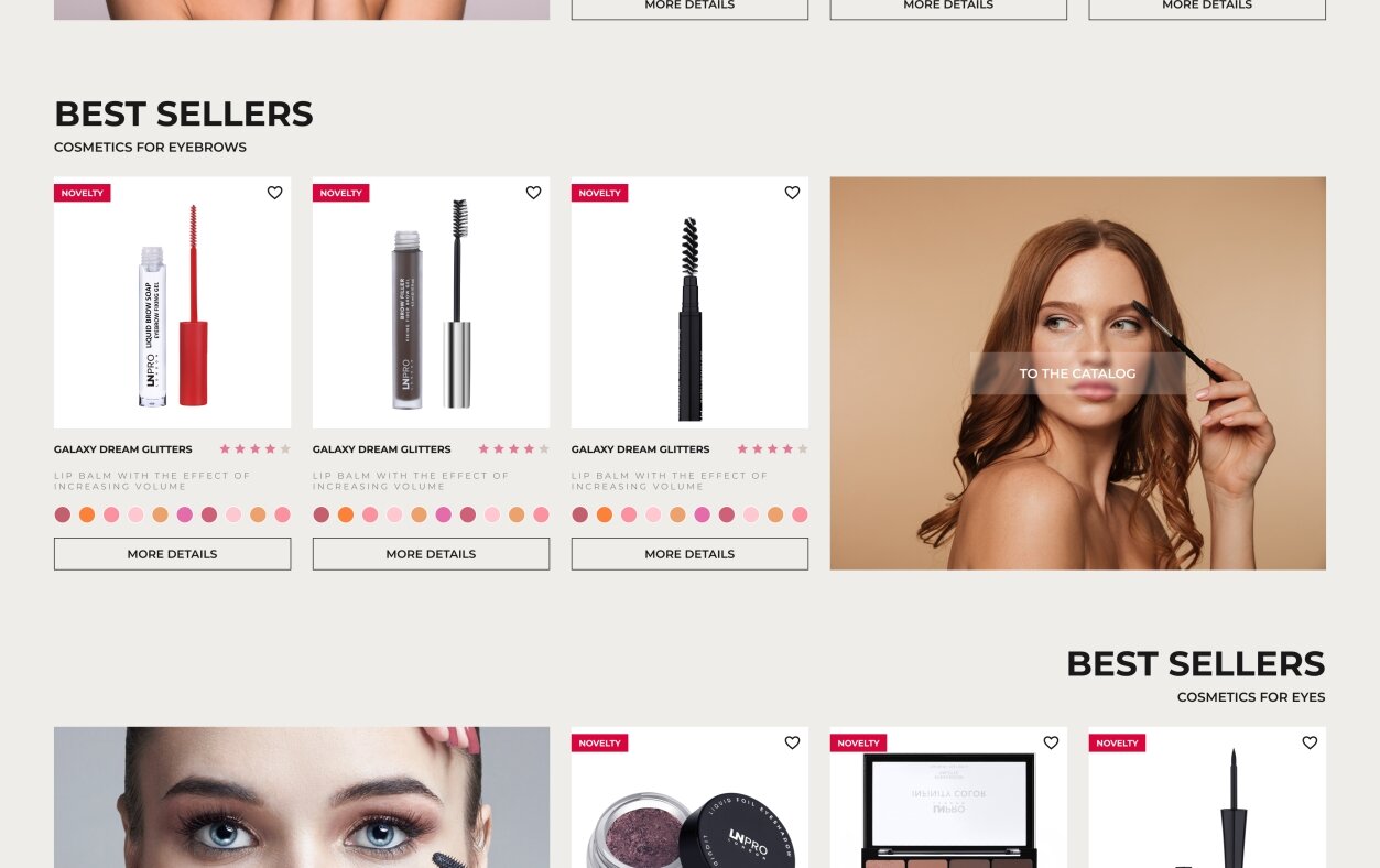 ™ Glowit, studio projektowania stron internetowych — Strona internetowa marki kosmetyków LN Professional_2