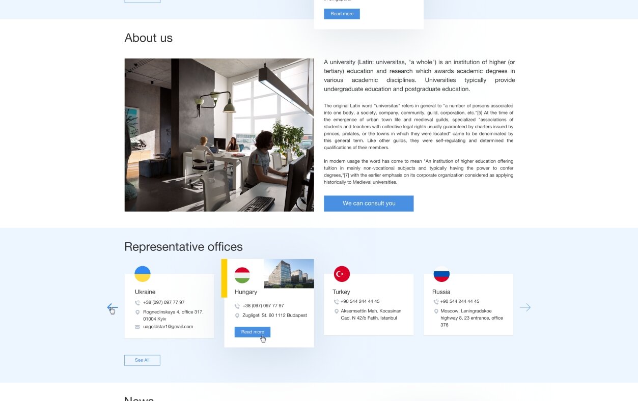™ Glowit, studio projektowania stron internetowych — Strona korporacyjna międzynarodowej firmy edukacyjnej „UA GOLDSTAR”_2