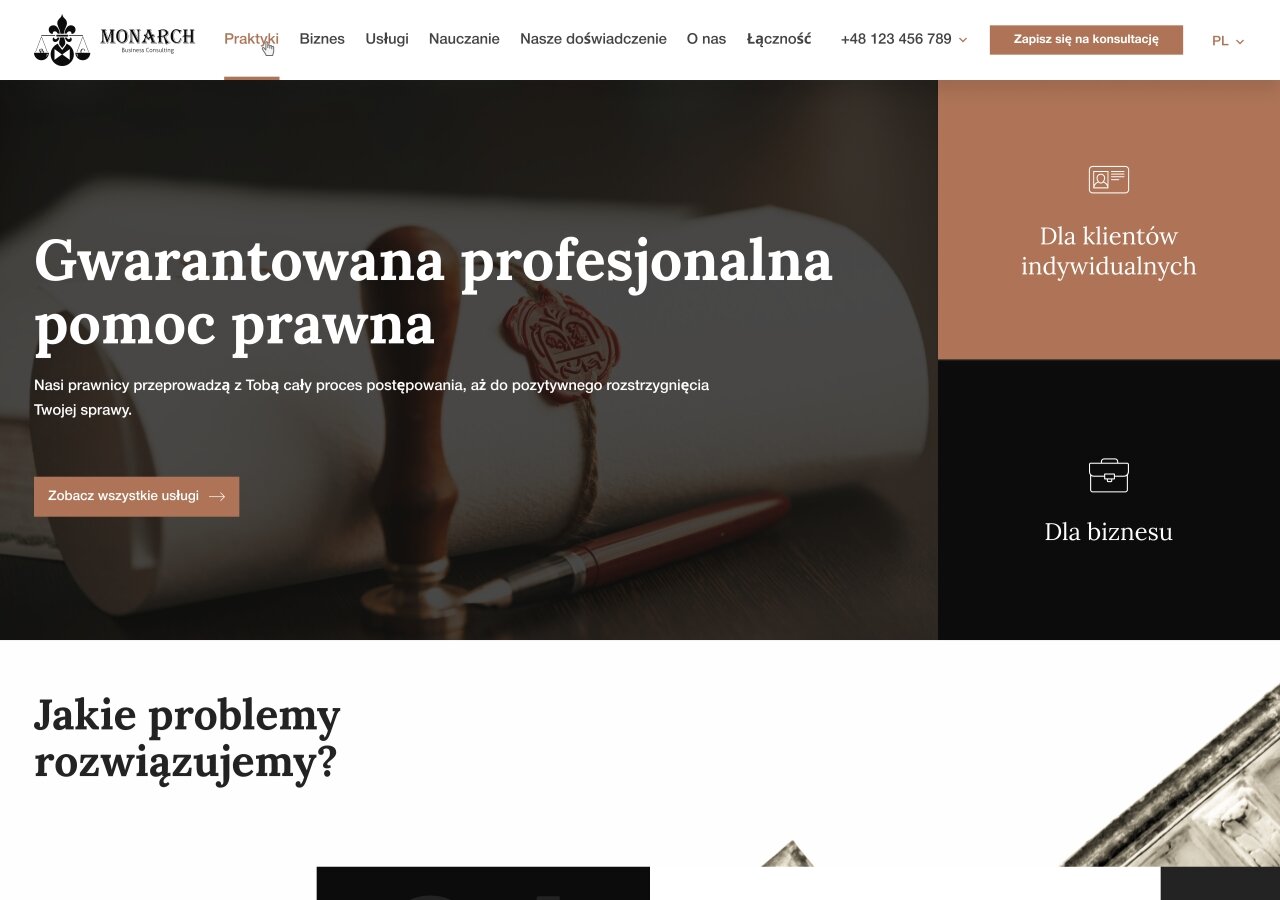 site development Strona korporacyjna Monarch Business Consulting