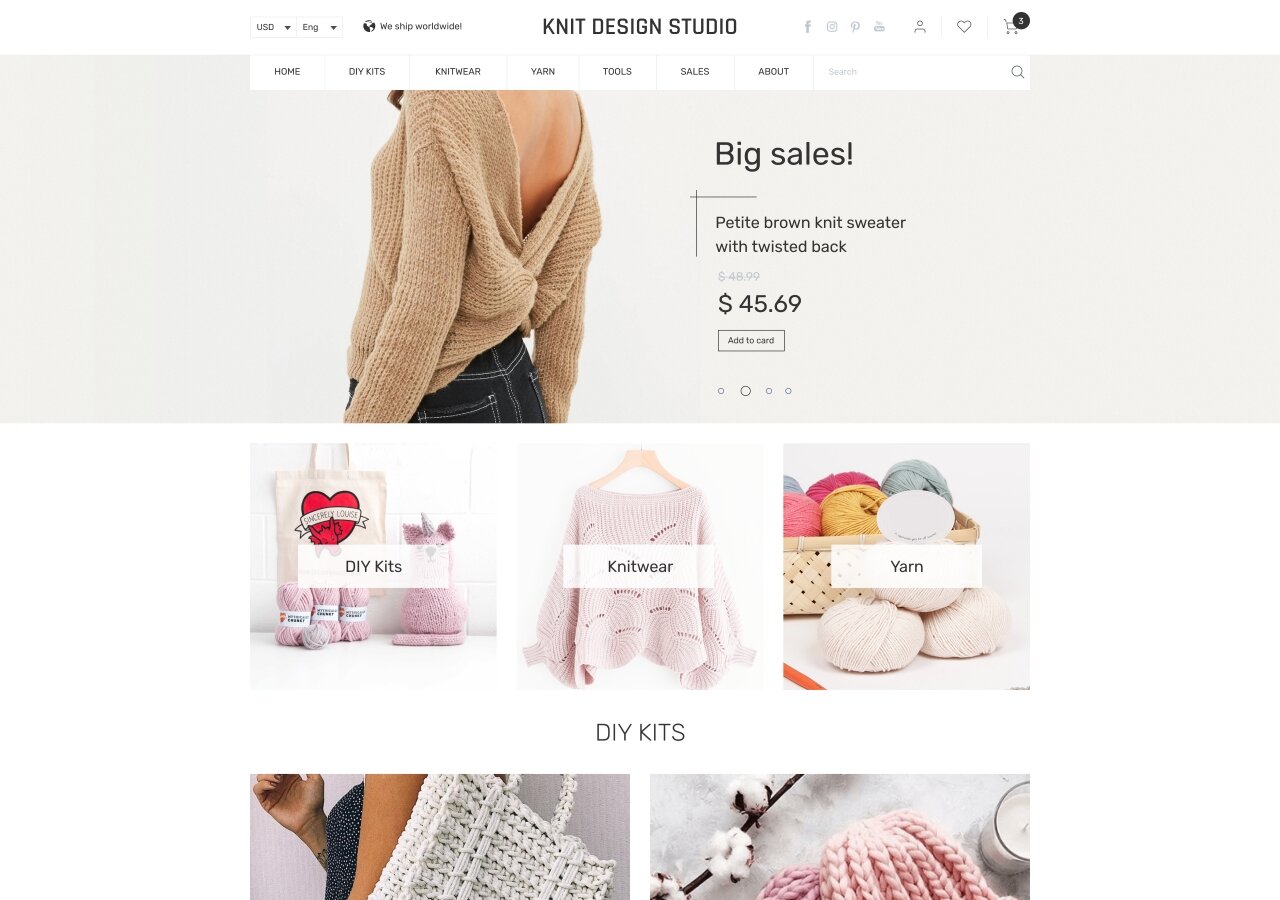 site development Sklep internetowy Knitdesign