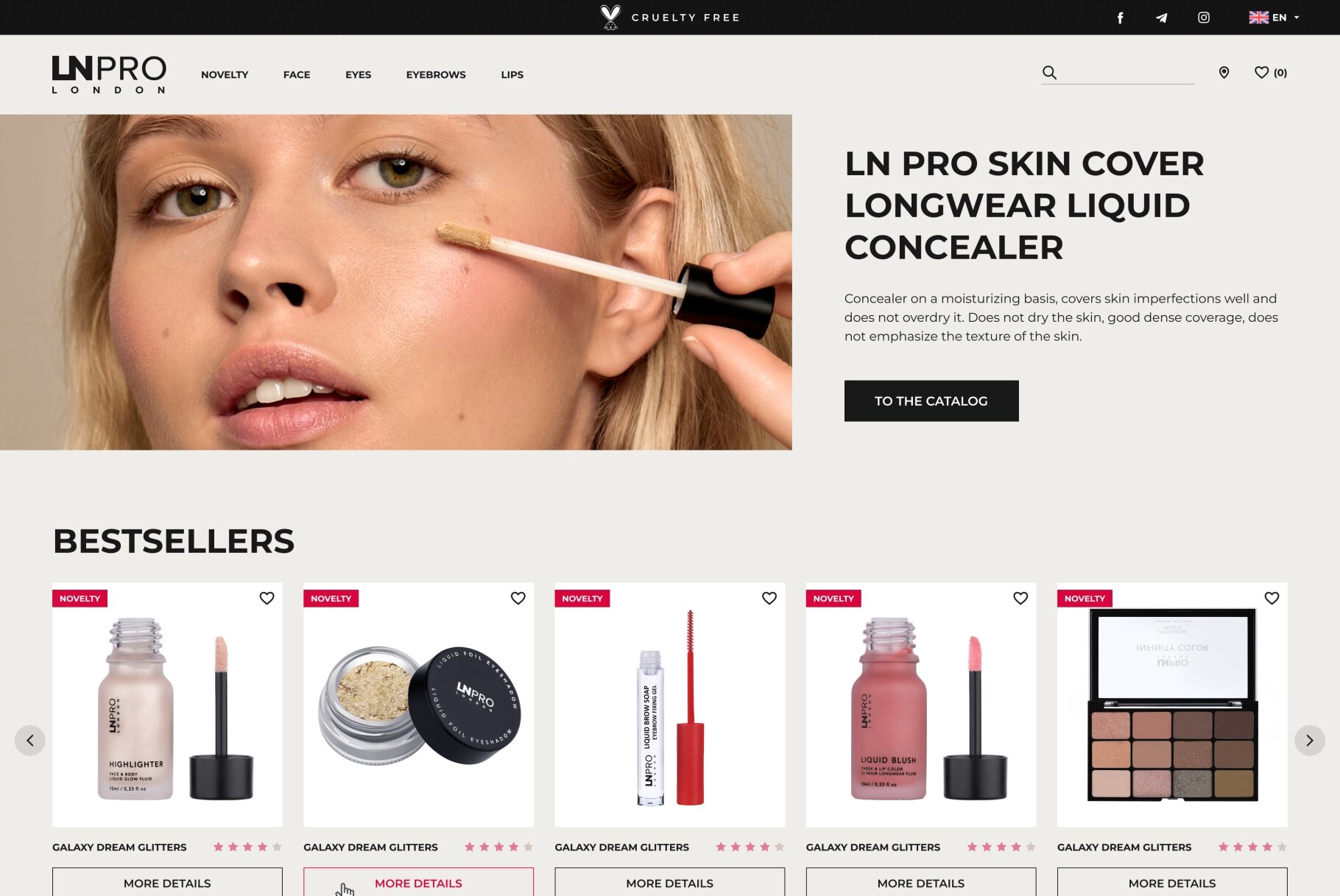 ™ Glowit, studio projektowania stron internetowych — Strona internetowa marki kosmetyków LN Professional_1