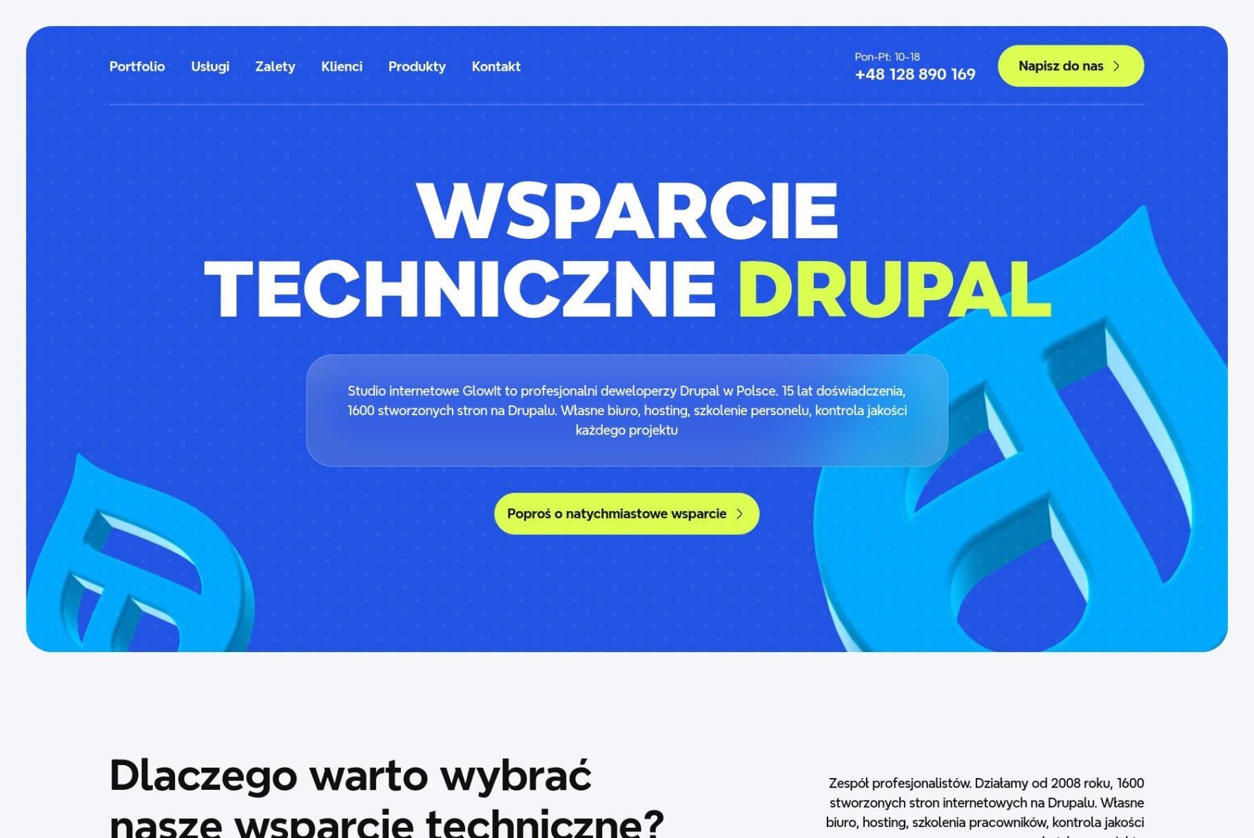 ™ Glowit, studio projektowania stron internetowych — Wsparcie techniczne Drupal_1