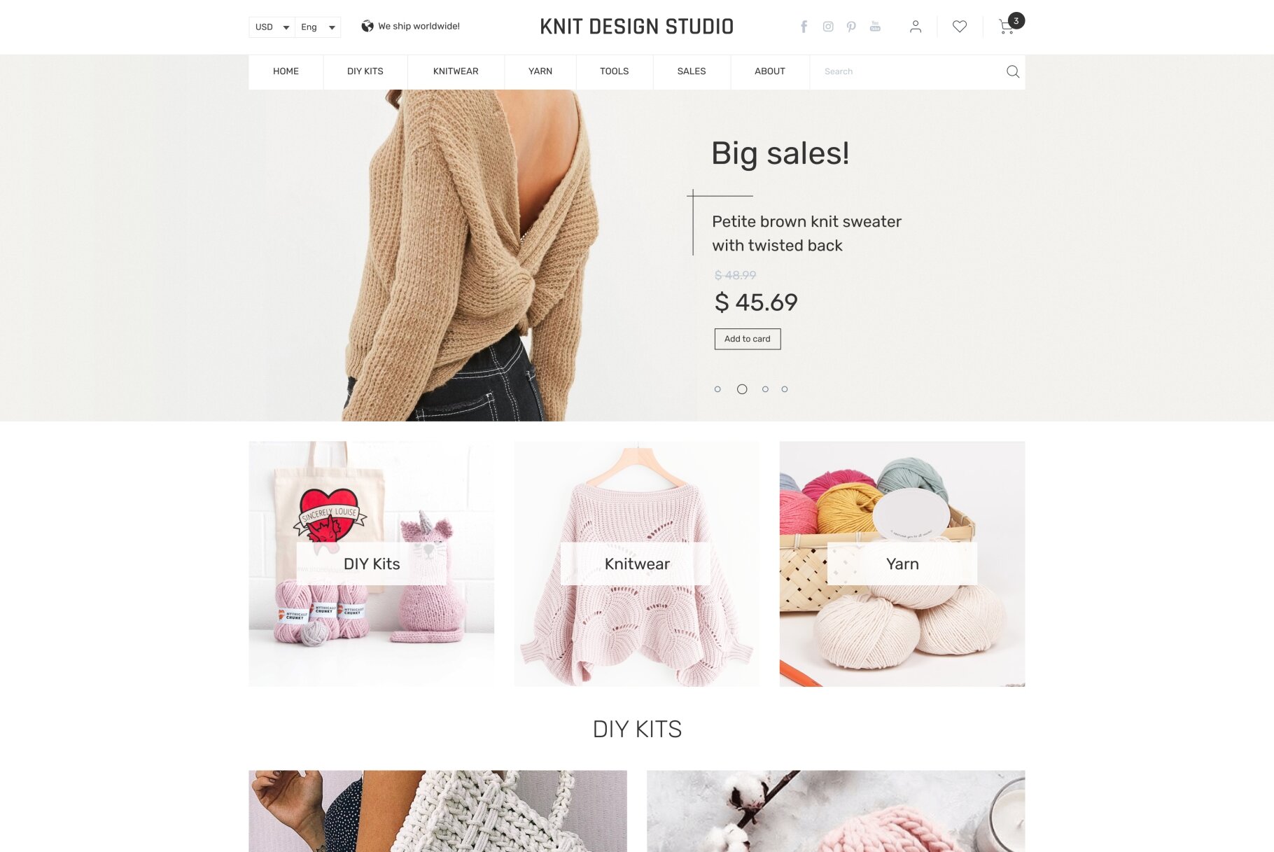 ™ Glowit, studio projektowania stron internetowych — Sklep internetowy Knitdesign_1