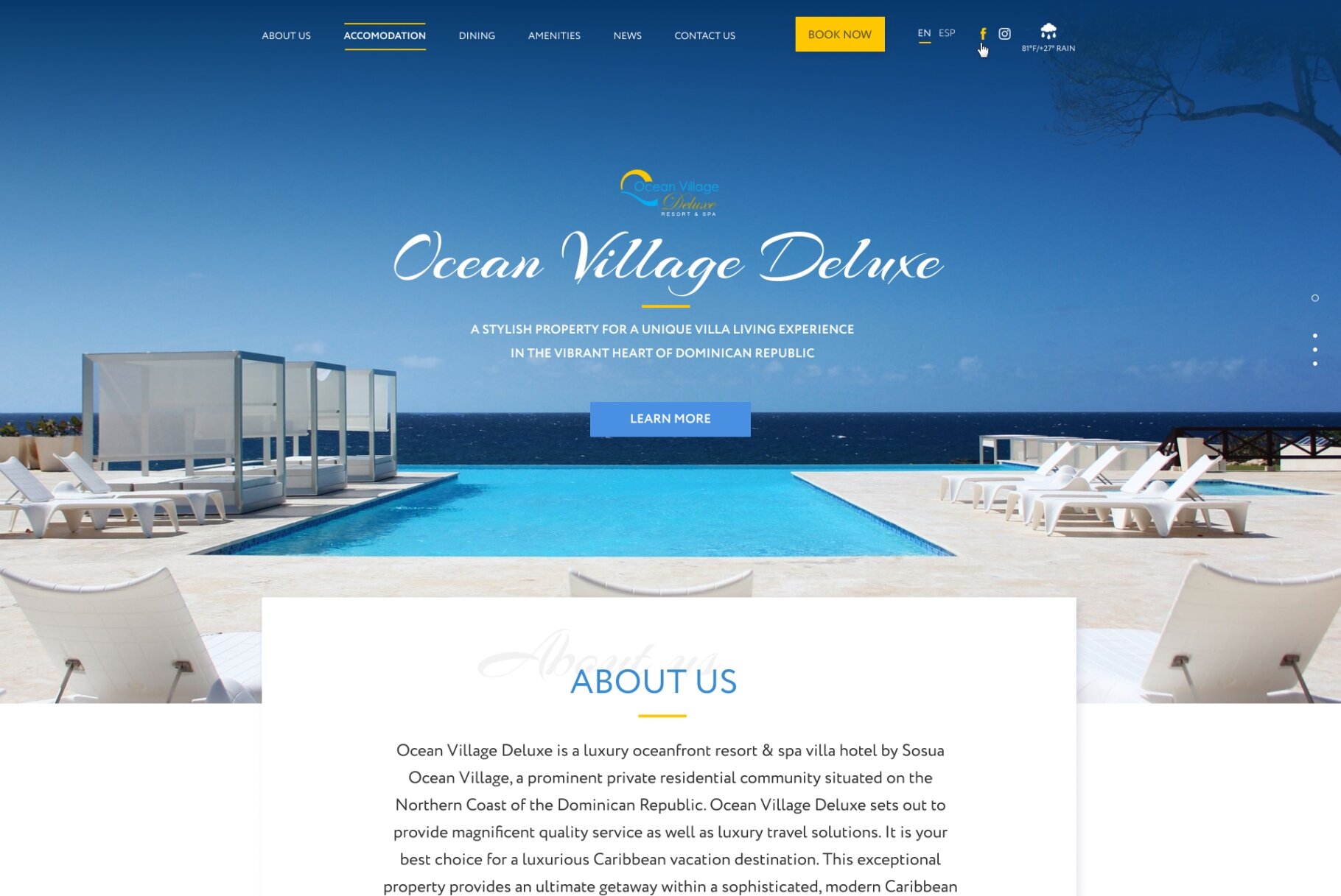 ™ Glowit, studio projektowania stron internetowych — Strona elitarnego kompleksu wypoczynkowego Ocean Village Deluxe_1