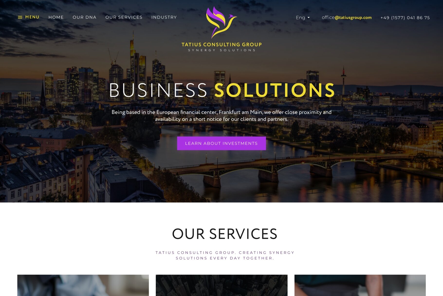 ™ Glowit, studio projektowania stron internetowych — Strona promocyjna Tatius Consulting Group_2