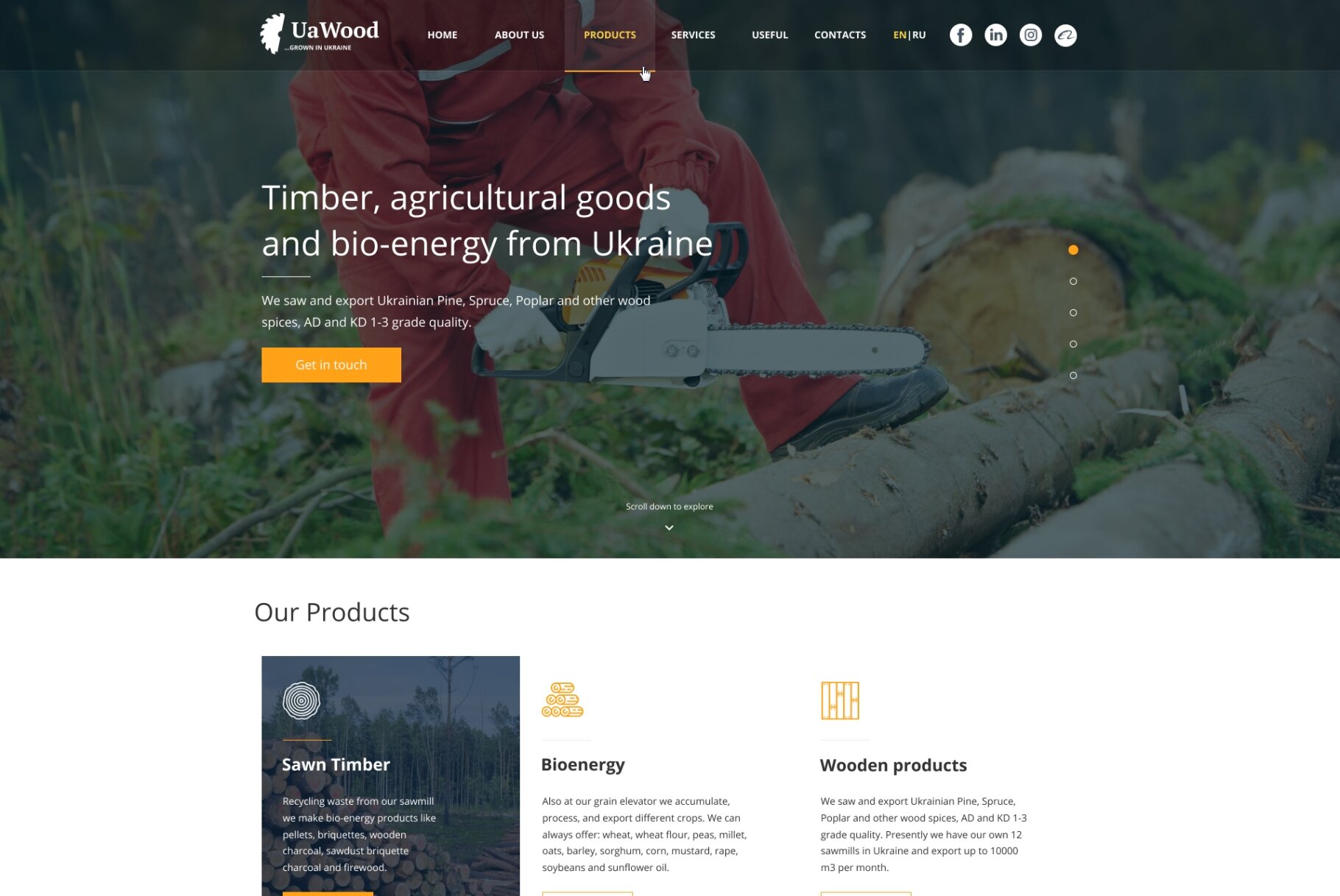 ™ Glowit, studio projektowania stron internetowych — Strona internetowa firmy UaWood_1