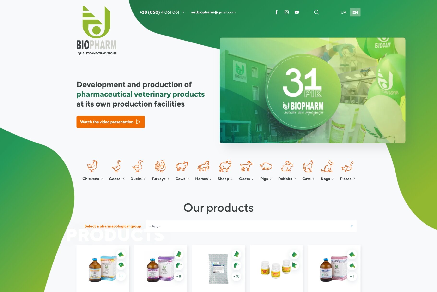 ™ Glowit, studio projektowania stron internetowych — Strona korporacyjna Biofarmy_2