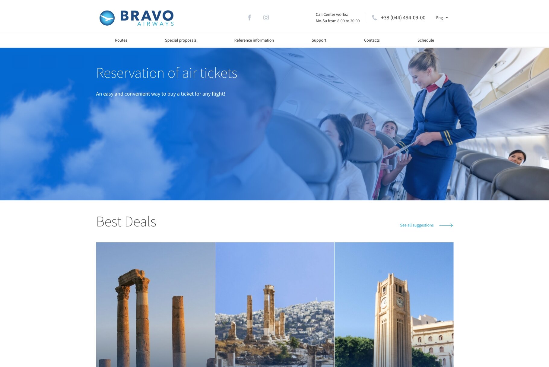 ™ Glowit, studio projektowania stron internetowych — Strona internetowa Bravoairways_2