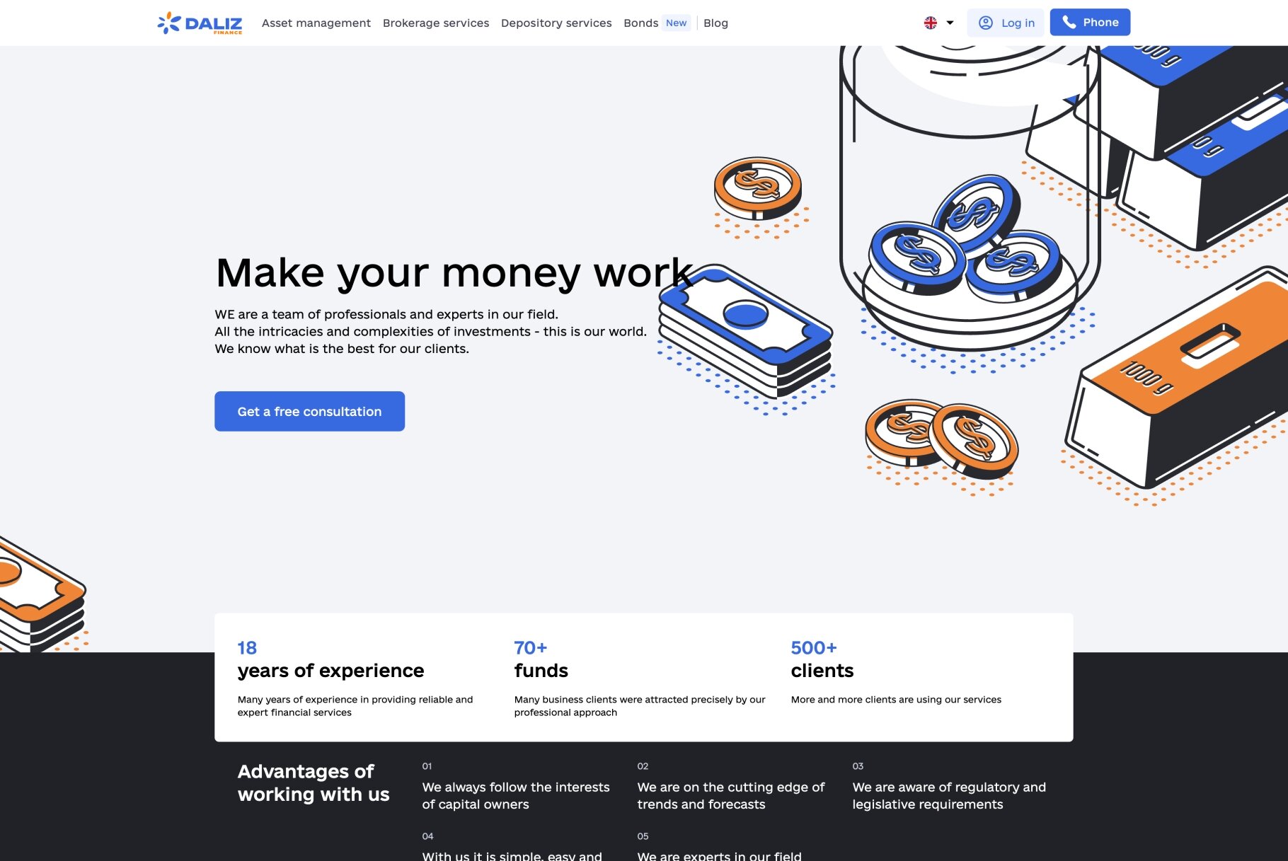 ™ Glowit, studio projektowania stron internetowych — Strona promocyjna firmy Daliz Finance świadczącej profesjonalne usługi finansowe_2
