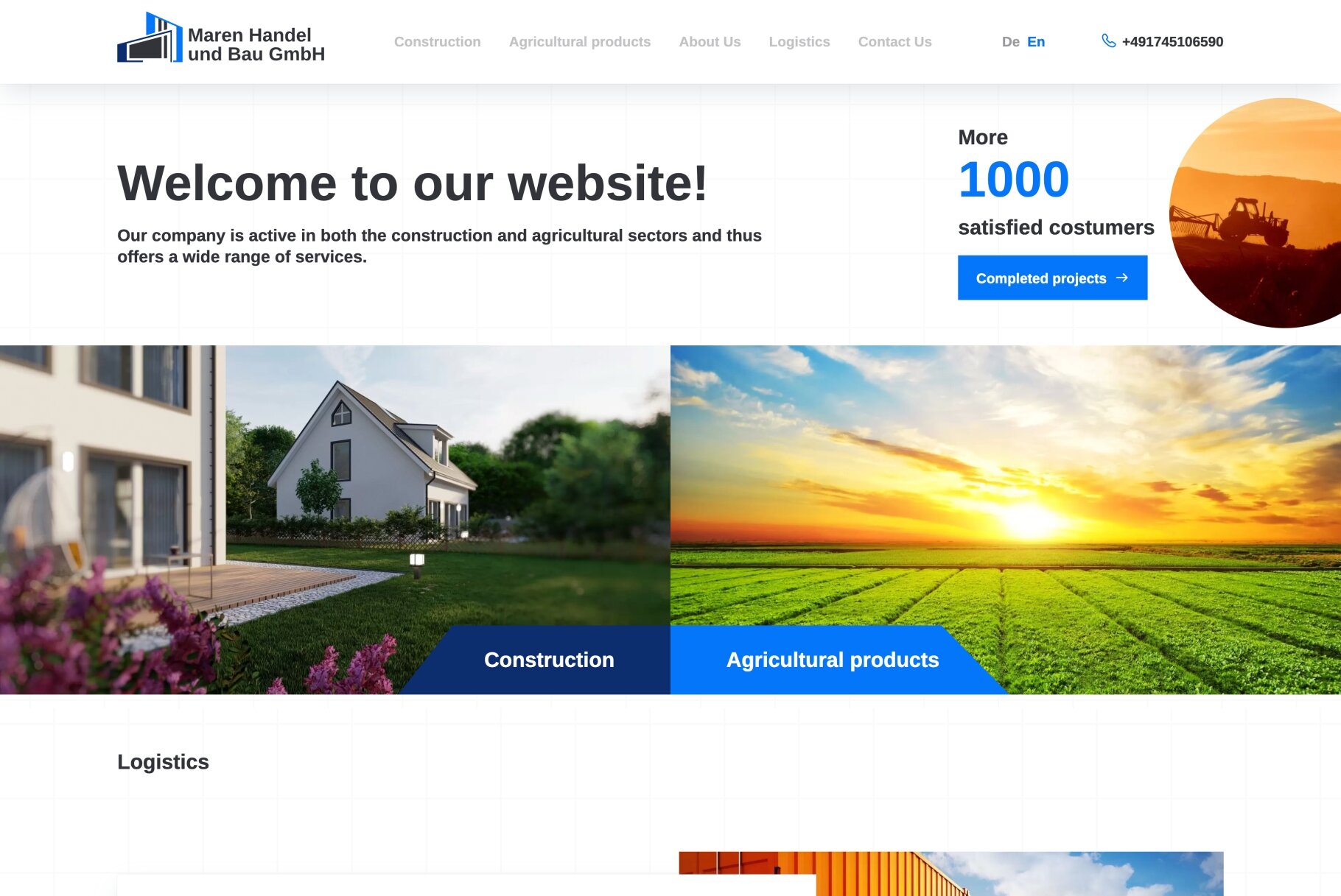 ™ Glowit, studio projektowania stron internetowych — Strona promocyjna firmy Maren Handel_1