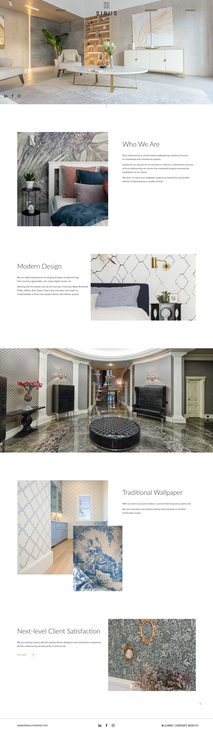 interior page design on the topic Strona jest w języku angielskim — Strona promocyjna oklein ściennych Sirus 7