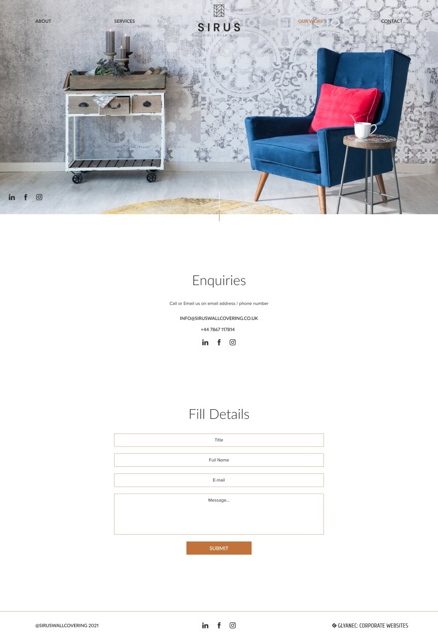 interior page design on the topic Strona jest w języku angielskim — Strona promocyjna oklein ściennych Sirus 8