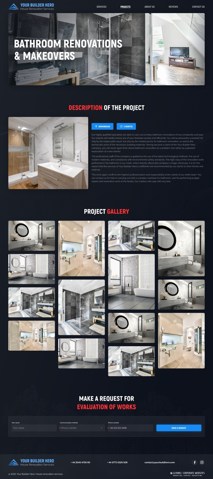 interior page design on the topic Strona jest w języku angielskim — Twoja witryna promocyjna Builder Hero 12