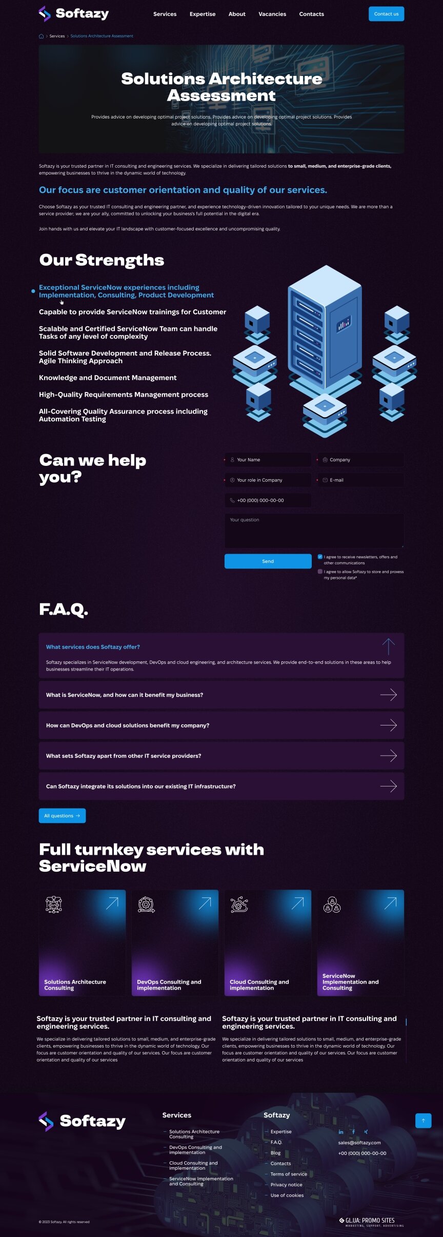 interior page design on the topic Agencje reklamowe, studia internetowe, firmy hostingowe, IT — Strona promocyjna Softazy 19