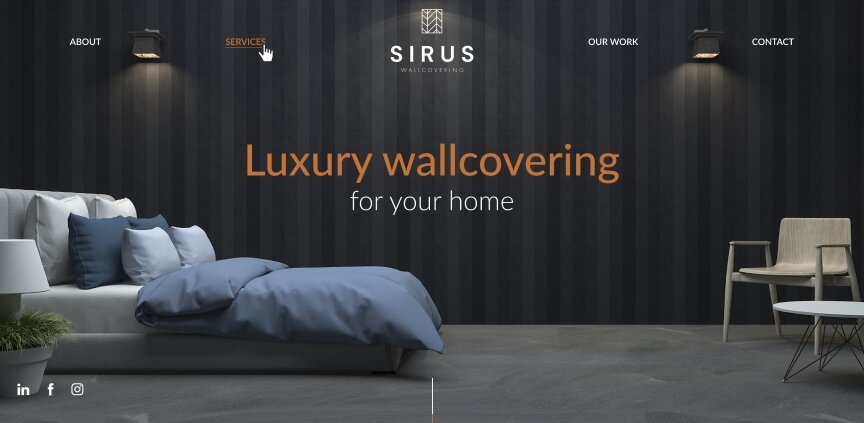 interior page design on the topic Strona jest w języku angielskim — Strona promocyjna oklein ściennych Sirus 14