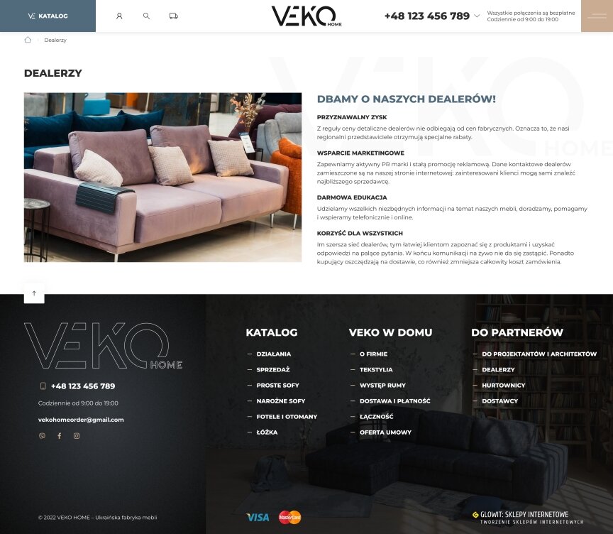 interior page design on the topic Biznes i firmy — Sklep internetowy Veko Home 2