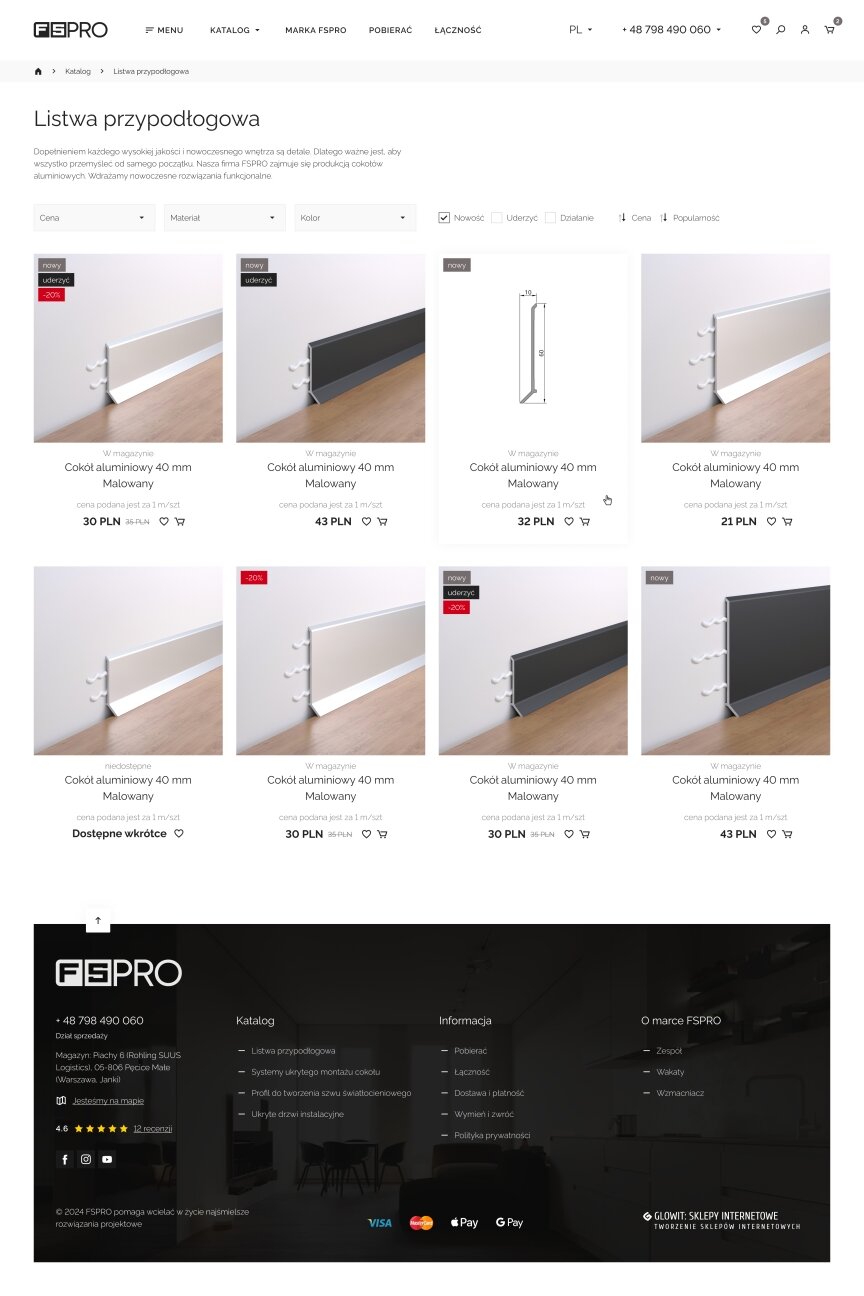interior page design on the topic Budowa i naprawa — Sklep internetowy FSPRO 2