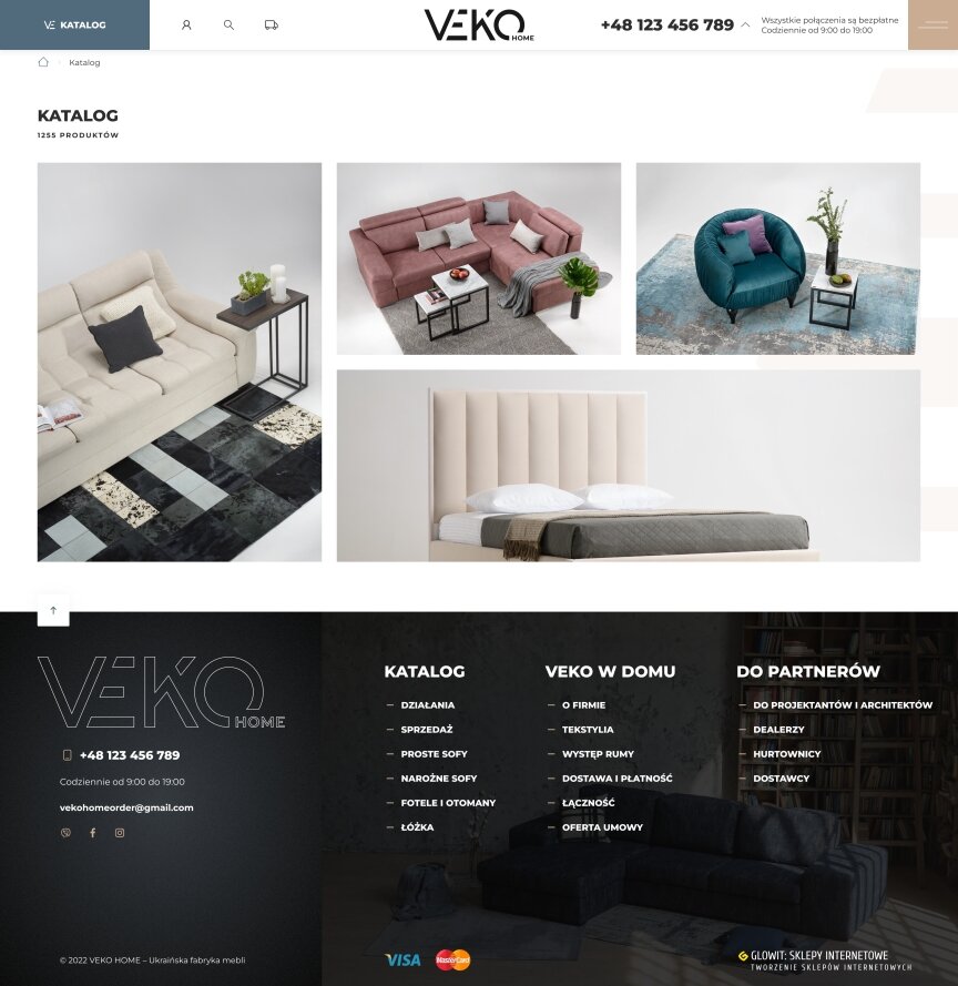 interior page design on the topic Biznes i firmy — Sklep internetowy Veko Home 4