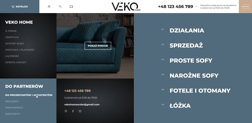 interior page design on the topic Biznes i firmy — Sklep internetowy Veko Home 6