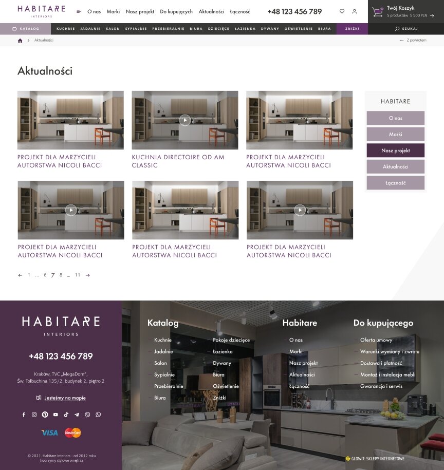 interior page design on the topic Budowa i naprawa — Internetowy sklep HABITARE interiors 1