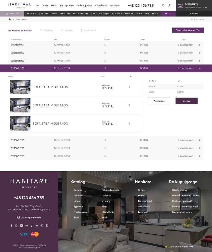 interior page design on the topic Budowa i naprawa — Internetowy sklep HABITARE interiors 2