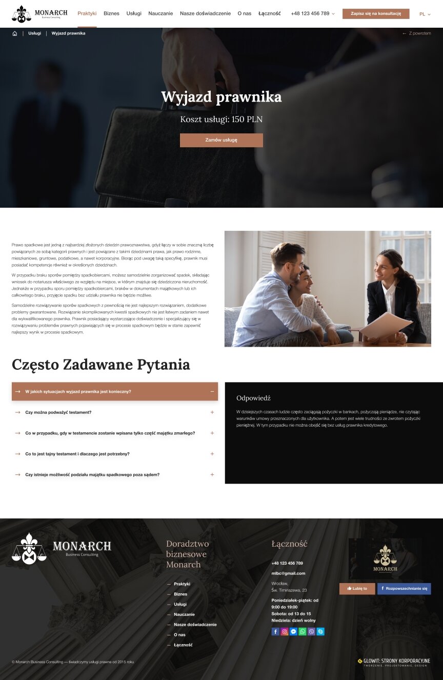 interior page design on the topic Biznes i firmy — Strona korporacyjna Monarch Business Consulting 4