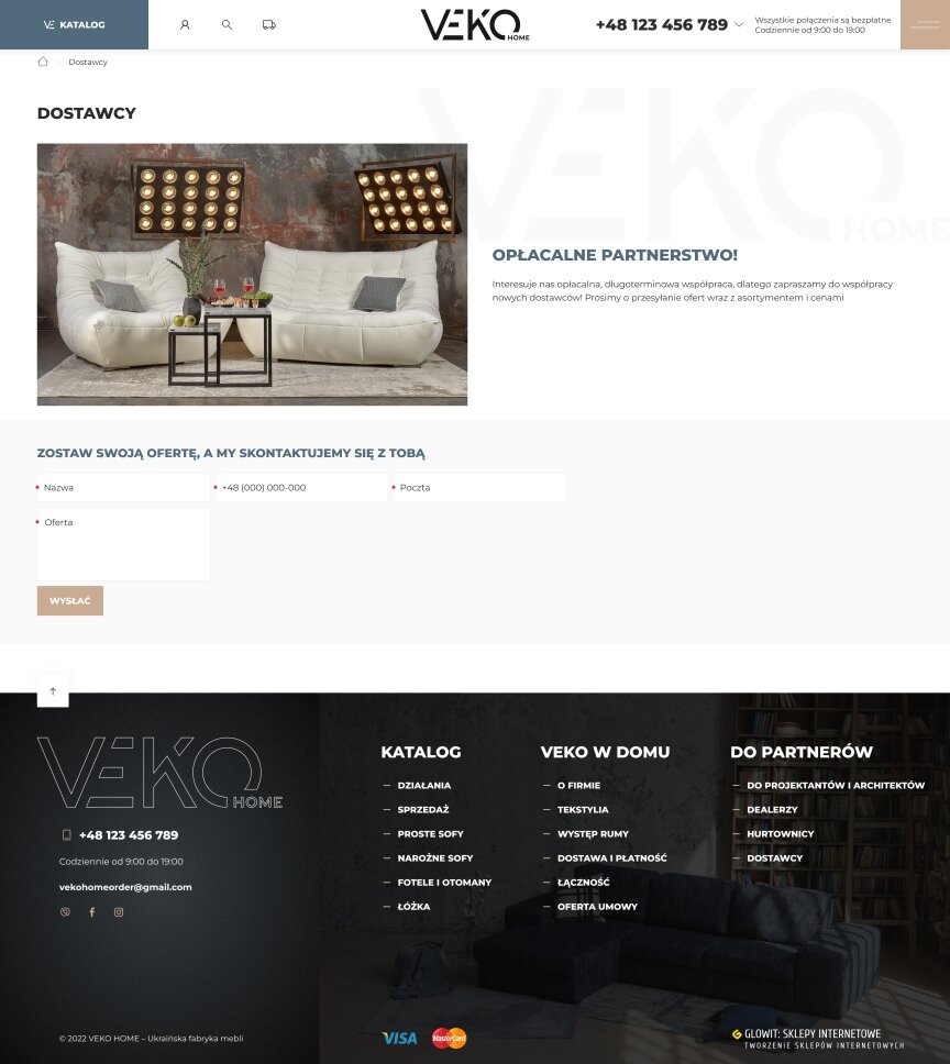 interior page design on the topic Biznes i firmy — Sklep internetowy Veko Home 8