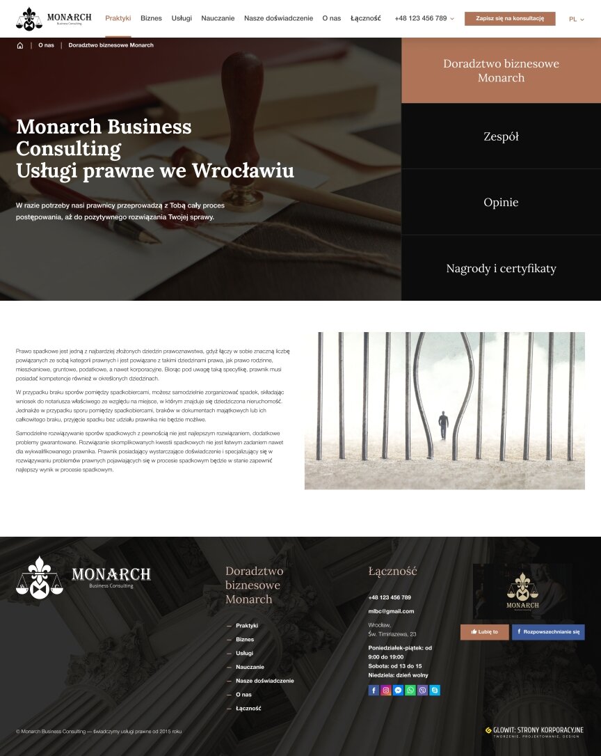 interior page design on the topic Biznes i firmy — Strona korporacyjna Monarch Business Consulting 8