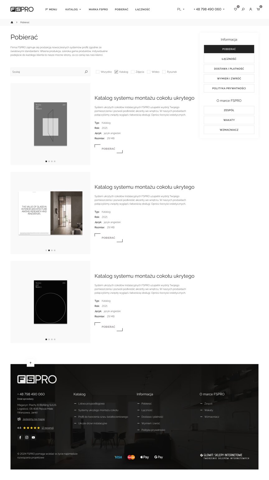 interior page design on the topic Budowa i naprawa — Sklep internetowy FSPRO 1