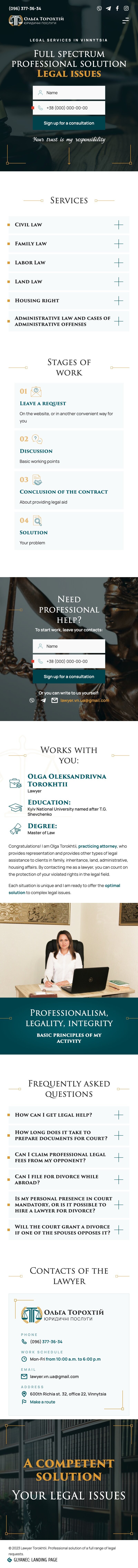 ™ Glowit, studio projektowania stron internetowych — Jednostronicowa strona internetowa adwokata Torokhtii_10