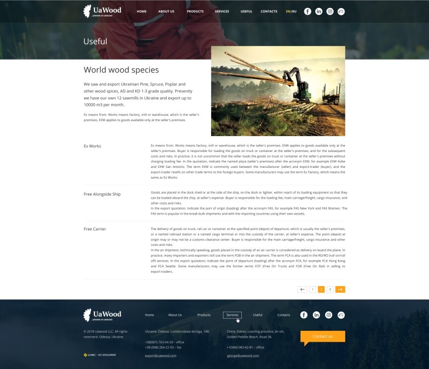 interior page design on the topic Budowa i naprawa — Strona internetowa firmy UaWood 15