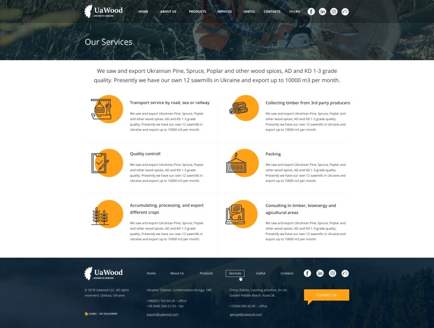 interior page design on the topic Budowa i naprawa — Strona internetowa firmy UaWood 12