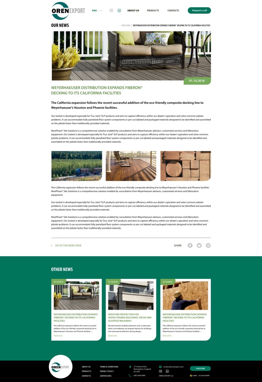 interior page design on the topic Strona jest w języku angielskim — Strona korporacyjna 4