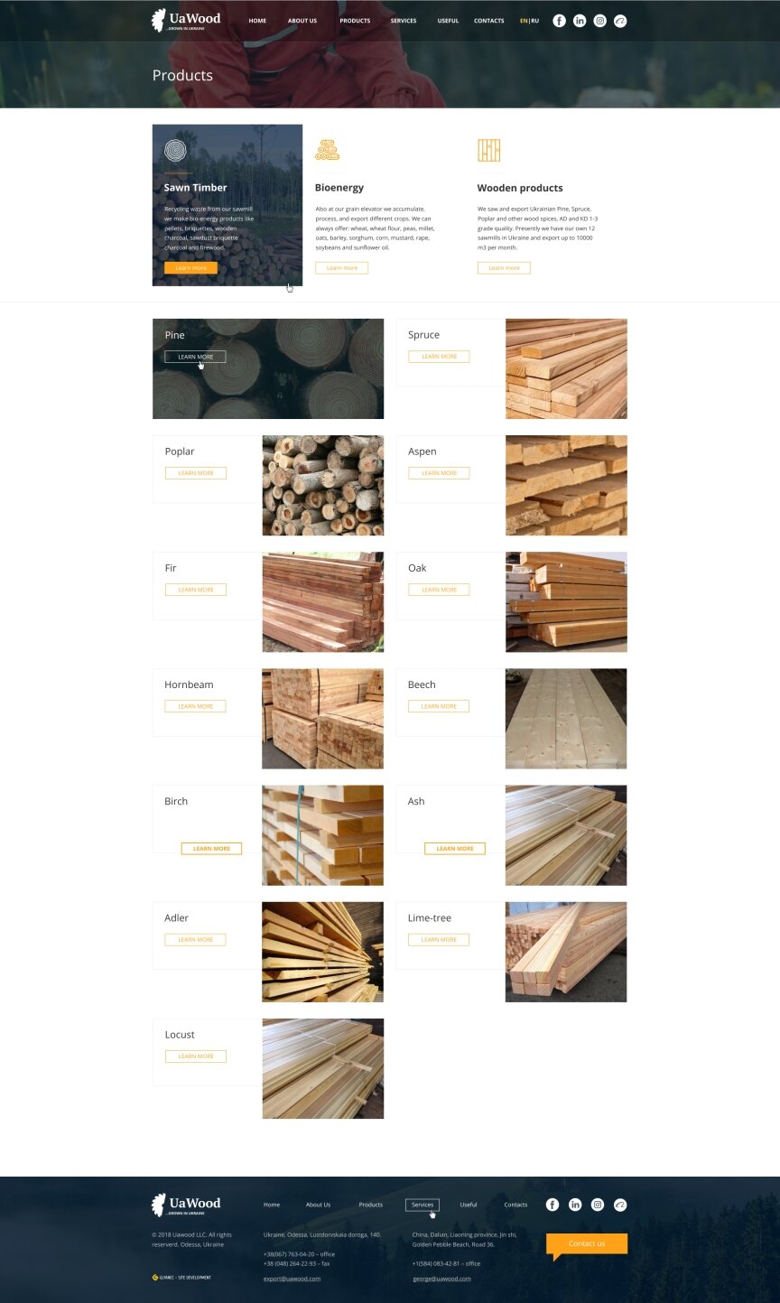 interior page design on the topic Budowa i naprawa — Strona internetowa firmy UaWood 14