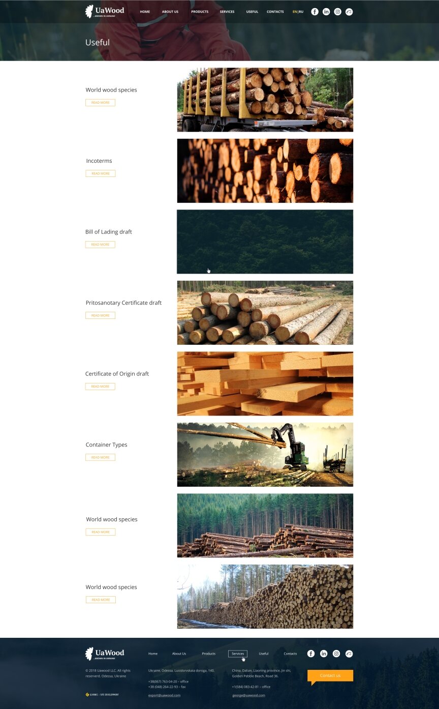 interior page design on the topic Budowa i naprawa — Strona internetowa firmy UaWood 16