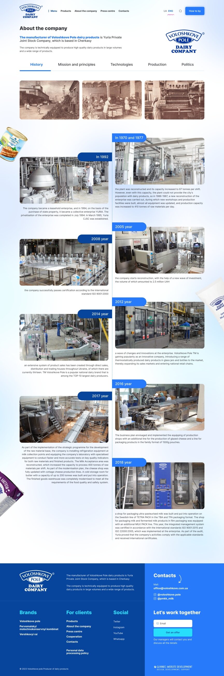 interior page design on the topic Żywność — Strona promocyjna Woloszków Polje 0