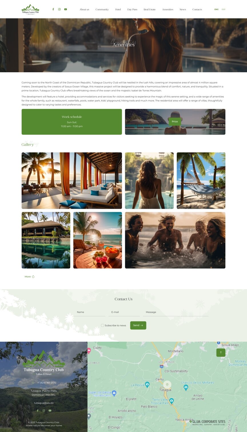 interior page design on the topic Turystyka — Siedziba firmy centrum rekreacyjnego Tubagua 1