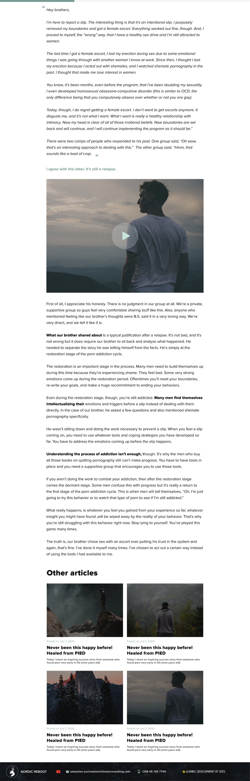 interior page design on the topic Biznes i firmy — Jednostronicowa witryna Nordic Reboot 3