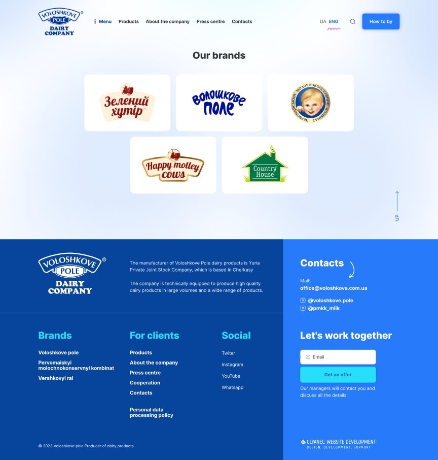 interior page design on the topic Żywność — Strona promocyjna Woloszków Polje 4