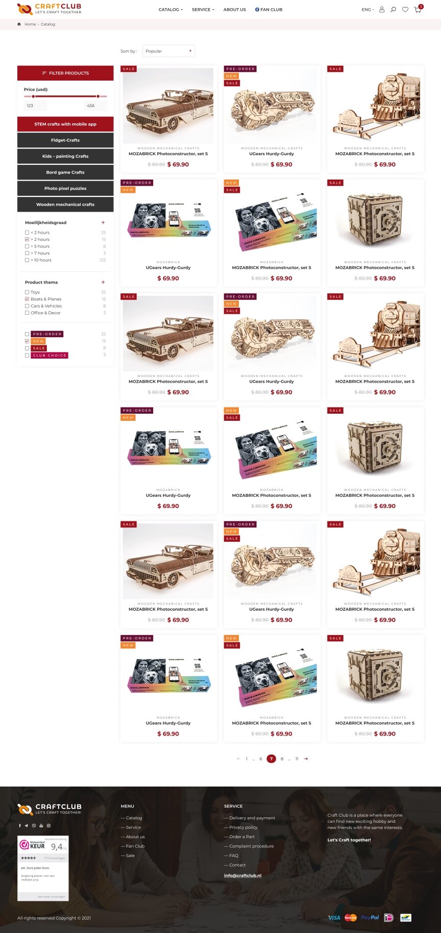 interior page design on the topic Prezenty — Sklep internetowy z drewnianymi modelami i fotopuzzlami Craftclub 2