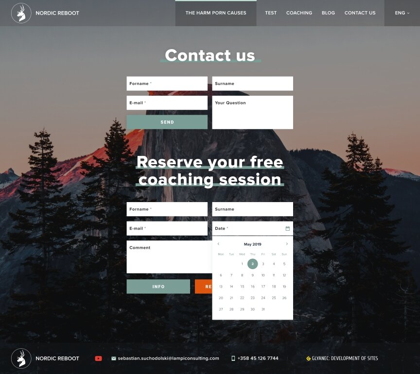 interior page design on the topic Biznes i firmy — Jednostronicowa witryna Nordic Reboot 9