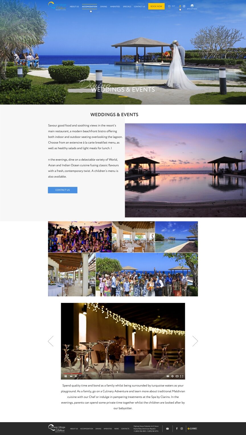interior page design on the topic Turystyka — Strona elitarnego kompleksu wypoczynkowego Ocean Village Deluxe 16