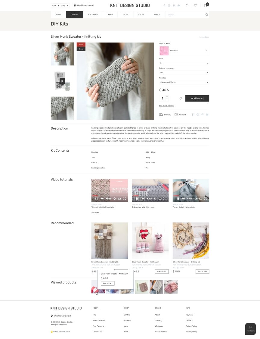 interior page design on the topic Motyw kobiecy — Sklep internetowy Knitdesign 12