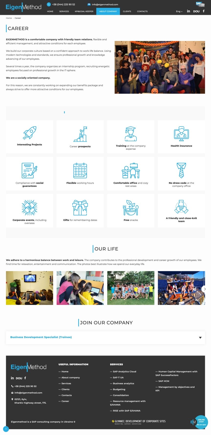 interior page design on the topic Agencje reklamowe, studia internetowe, firmy hostingowe, IT — Strona korporacyjna firmy AIGHENMETOD 0