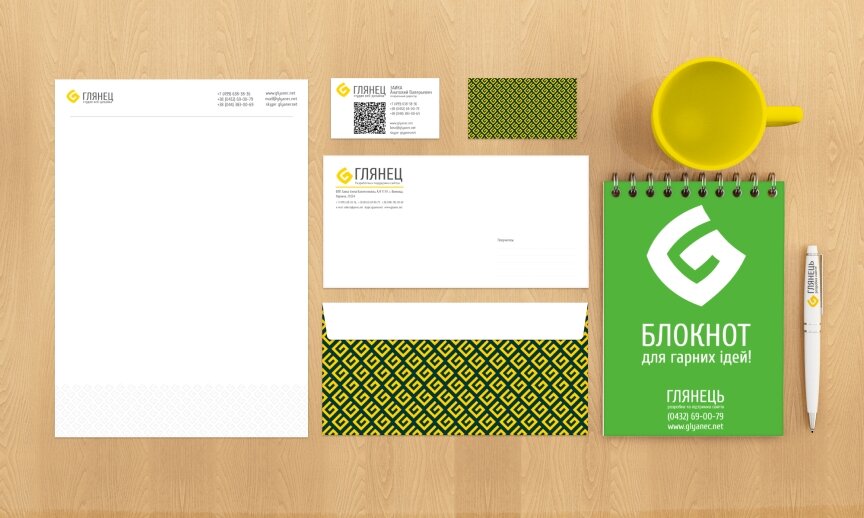 interior page design on the topic — Фірмовий стиль "Глянець.NET" 0