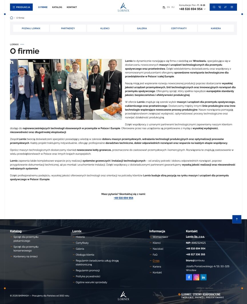 interior page design on the topic Biznes i firmy — Strona Lornix 8