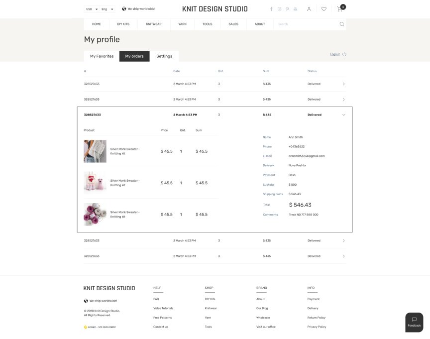 interior page design on the topic Motyw kobiecy — Sklep internetowy Knitdesign 21