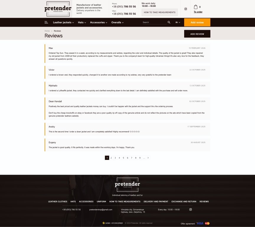 interior page design on the topic Ubrania i buty — Sklep internetowy Pretendent 0