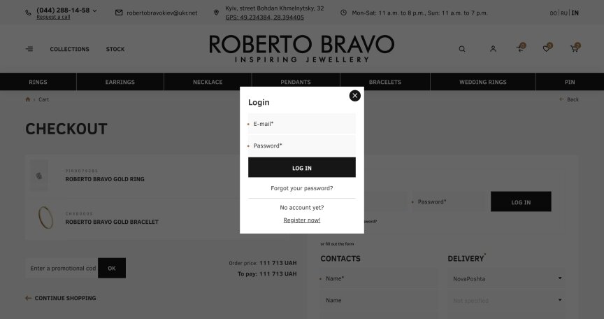interior page design on the topic Motyw kobiecy — Sklep internetowy z biżuterią Roberto Bravo 7